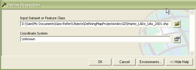 Define projection parameters